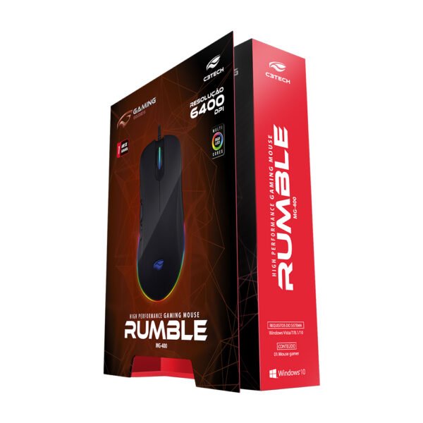 MOUSE GAMER USB RUMBLE MG-400BK C3T - Imagem 4
