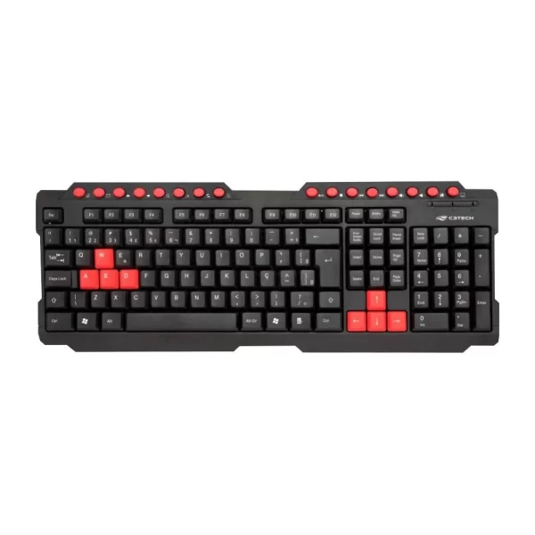 TECLADO C3TECH USB GAME KG-10BK C3T - Imagem 1
