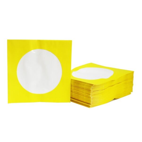 15201744444_9d245fce2f521e88ca19e3c18787309a.jpg ENVELOPE PAPEL PARA CDS AMARELO 75GRS.C/VISOR - Imagem 1