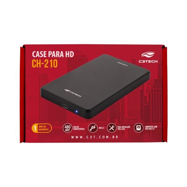 15244712880_Gaveta-C3tech-Para-HD-Ext-2-5-USB-2-0-Ch-210bk_1699559321_gg.jpg GAVETA P/HD EXT 2,5 USB 2.0 CH-210BK C3T - Imagem 1