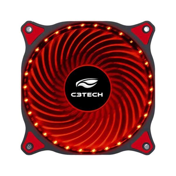 COOLER (GAB) C3TECH F7-L130RD STORM 12CM LED VERMELHO - Imagem 2