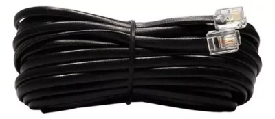 CABO TELEFONE LISO 10 METROS PRETO