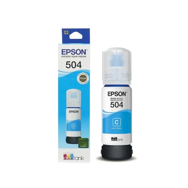GARRAFA TINTA ORIGINAL EPSON 504 CIANO (T504220AL) L4150 L4160 L6171 - Imagem 3