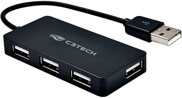 HUB USB 2.0 C3TECH HU-220BK 4 PORTAS PRETO - Imagem 4