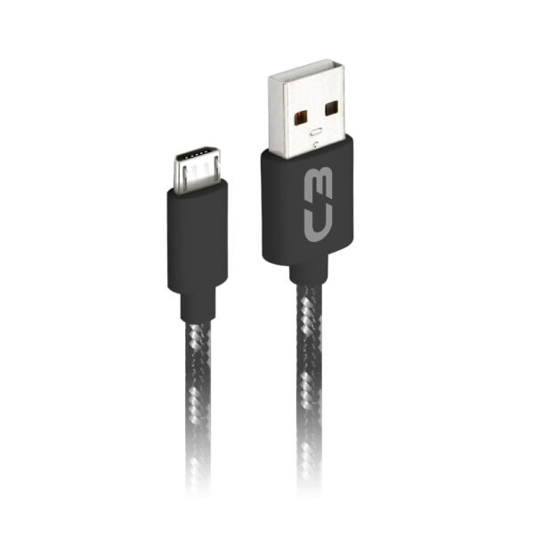CABO USB-MICRO USB 1M 2A CB-M11GBK C3PLUS - Imagem 1