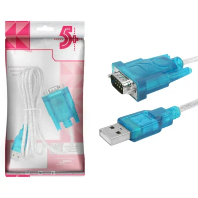 CABO USB CRISTAL - USB A MACHO + DB9 - CRISTAL - 1.5M