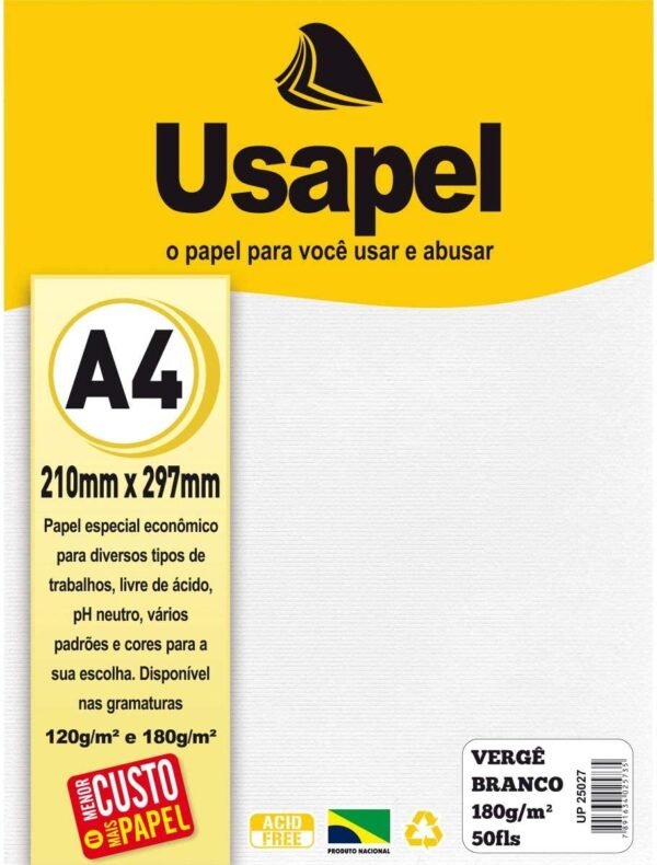 15187051773_71ODPOvd5L._AC_SL1200_-2.jpg PAPEL A4 VERGE USAPEL BRANCO 180G. - FILIPERSON - Imagem 1