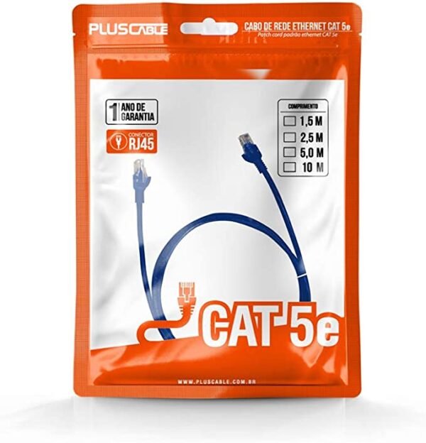15187448866_51OGKMf3aVL._AC_SX679_.jpg CABO REDE PATCH CORD PLUSCABLE PC-ETHU100BL - CAT.5E - 10MT (AZUL) - Imagem 1