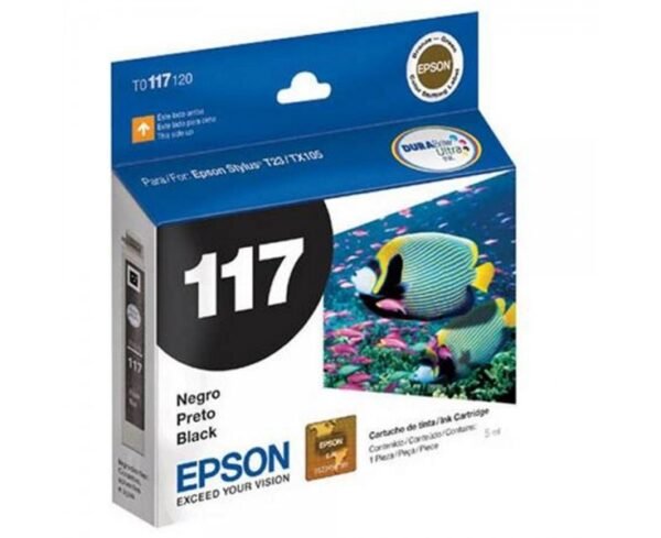 15188237117_006688_1.jpg CARTUCHO ORIGINAL EPSON 117 PRETO - Imagem 1
