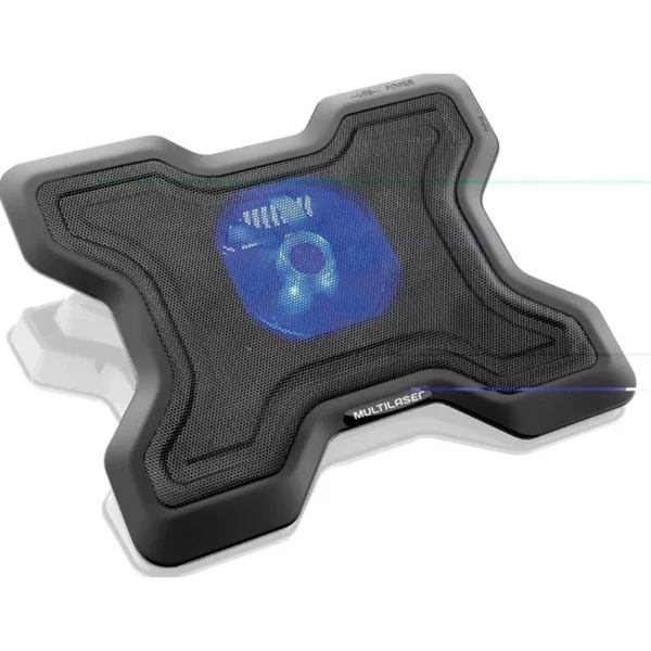 15190081350_3713659606_1.webp BASE COOLER NOTEBOOK MULTILASER LED AZUL SUPERFICIE DE METAL - Imagem 1