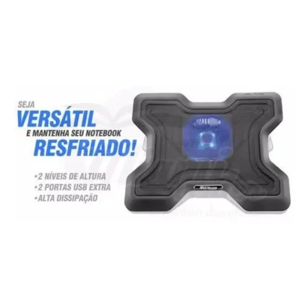 BASE COOLER NOTEBOOK MULTILASER LED AZUL SUPERFICIE DE METAL - Imagem 5