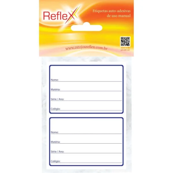 ETIQUETA ESCOLAR TARJA AZUL 50X80CM. CARTELA C/ 08 - REFLEX - Imagem 1