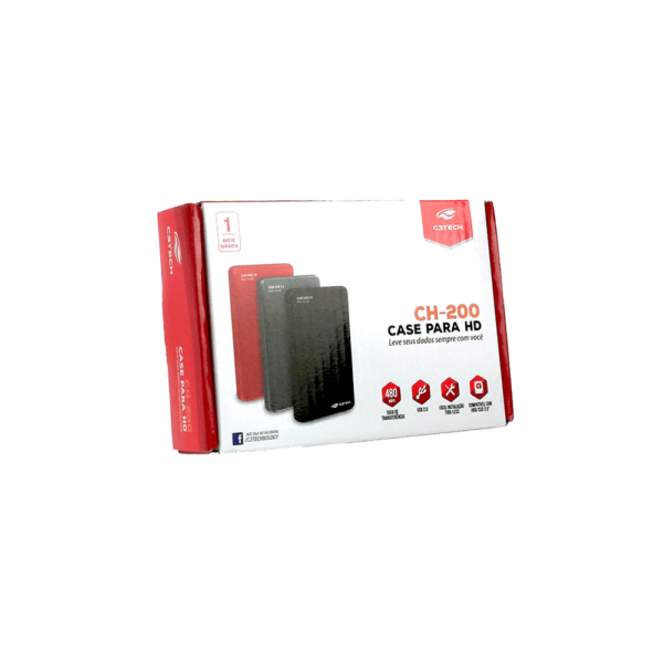GAVETA P/ HDD EXT 2,5" C3TECH USB 2.0 CH-200BK PRETO - Imagem 2