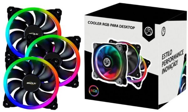 15240655633_Capturar-2.jpg KIT COOLER P/ GABINETE 12X12 BRAZILPC BPC-KCL-SLIM-ARGB C/ 3xRGB/HUB/CONTROLE BOX I - Imagem 1