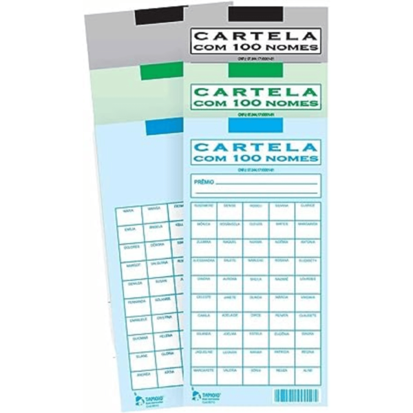 CARTELA DE RIFA C/100 NOMES - Imagem 1