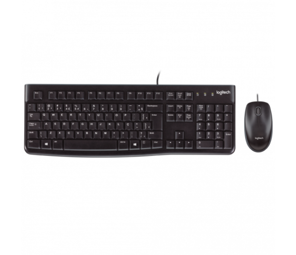 KIT TECLADO MOUSE LOGITECH MK120 PRETO USB - Imagem 1