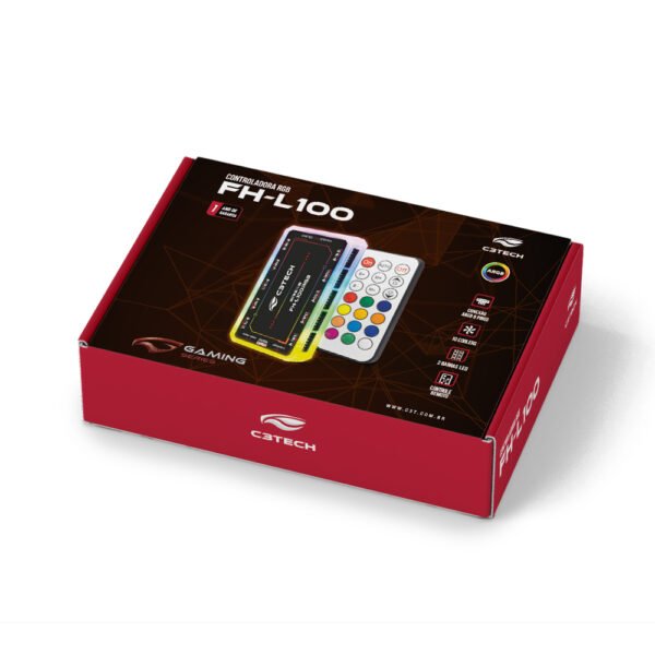 15278272369_C3TECHGAMING_FH-L100RGB_04.jpg CONTROLADOR DE FAN FH-L100RGB C3T - Imagem 1