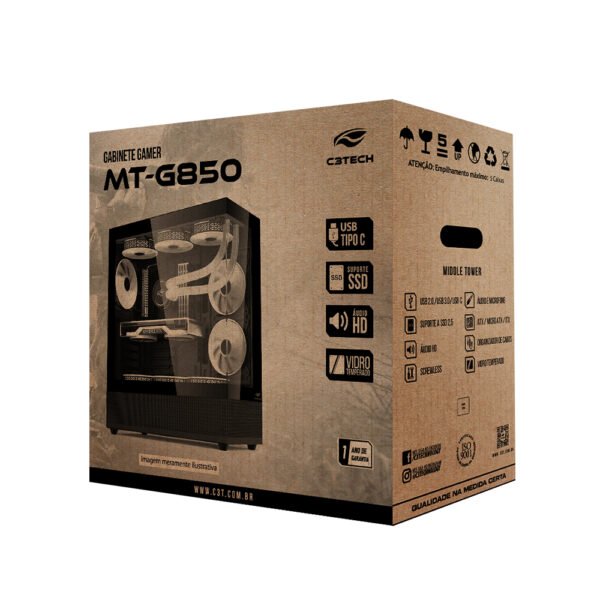 GABINETE AQUARIUS MT-G850BK S/FTE C3T - Imagem 4