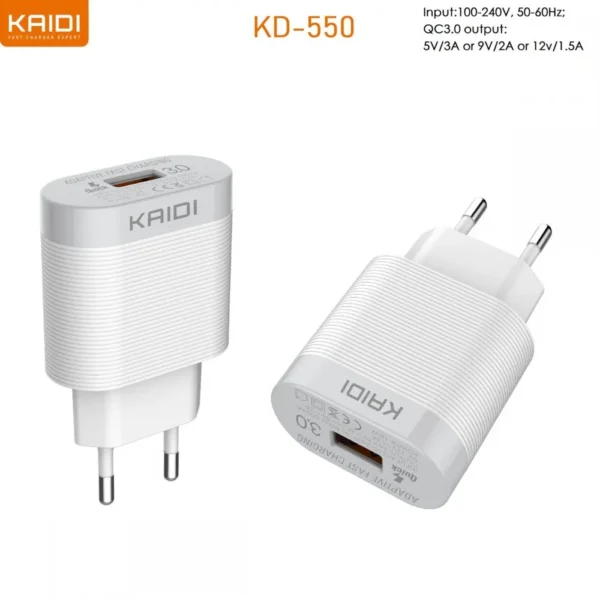 15289130236_carregador-saida-usb-para-micro-qc3-0-kaidi-kd-550s.webp CARREGADOR CELULAR KAIDI KD-550S - Imagem 1