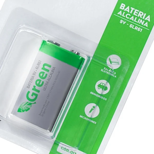 BATERIA 9V ALCALINA 6LR61 - GREEN - Imagem 2