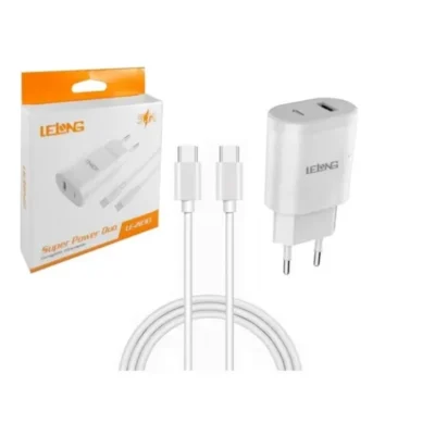 CARREGADOR DE CELULAR TYPE-C+USB LE-283CC