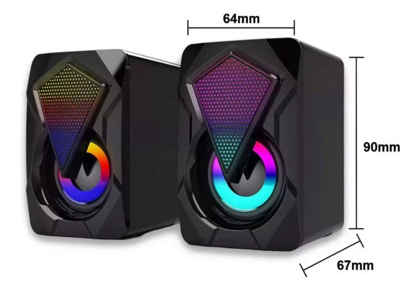 CAIXA DE SOM MULTIMIDIA COM LED KP-RO800 - Imagem 2