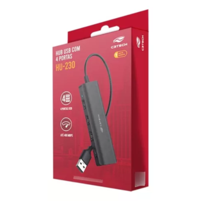 HUB USB 2.0 4 PORTAS HU-230BK C3T