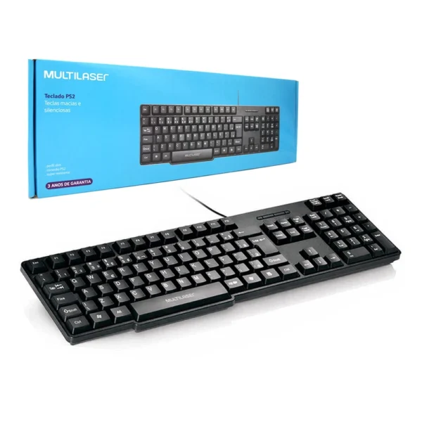 15190299462-4833489331-1.webp TECLADO PS2 MULTILASER BASICO SLIM PRETO - Imagem 1