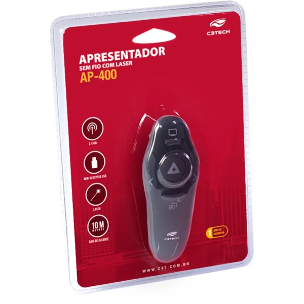 15201195669-apresentador-s-fio-preto-ap-400-blister-c3t-1.webp APRESENTADOR SEM FIO C3T AP-400 BLISTER PRETO - Imagem 1