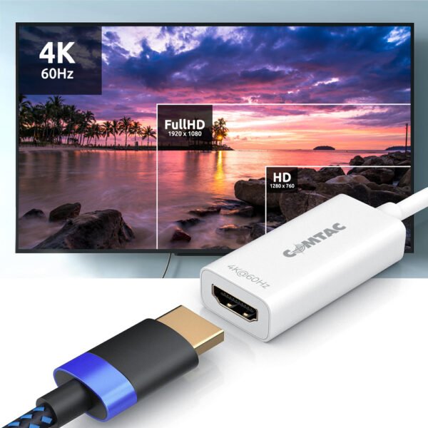 CABO CONVERSOR COMTAC MINI DISPLAYPORT PARA HDMI 4K - Imagem 8