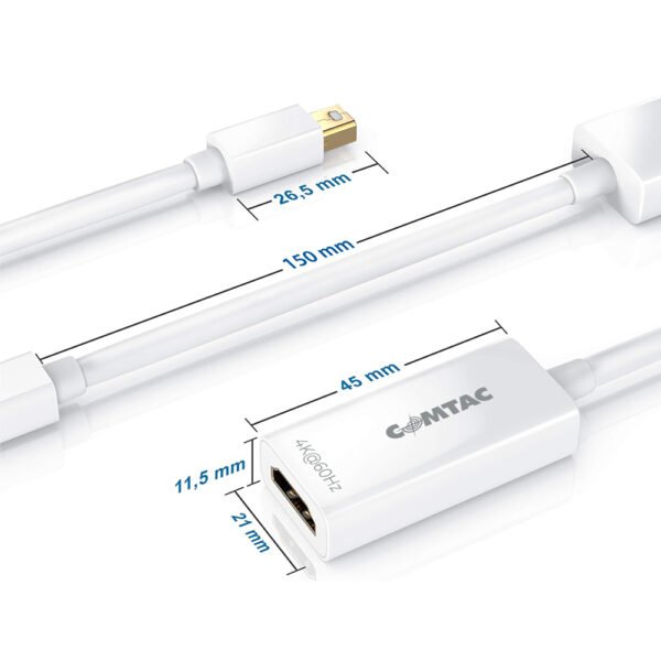 CABO CONVERSOR COMTAC MINI DISPLAYPORT PARA HDMI 4K - Imagem 3