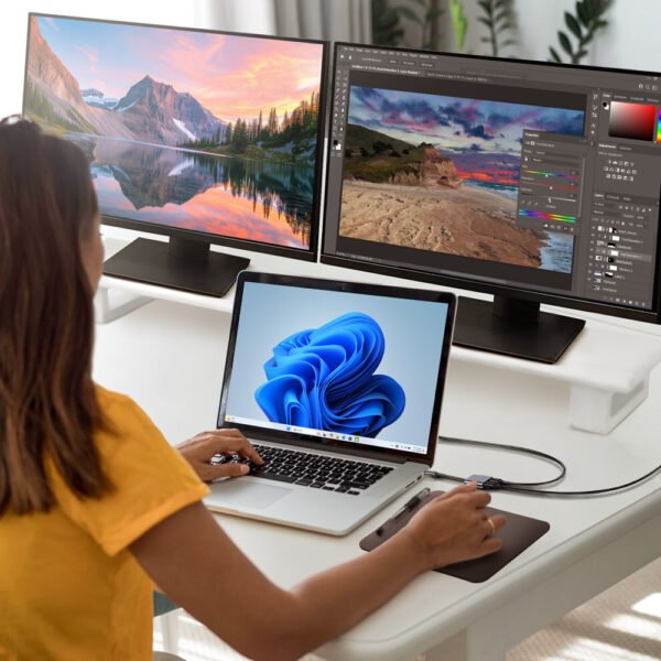 CABO CONVERSOR COMTAC USB-C X 2-HDMI 4K - ALUMINIUM - Imagem 4