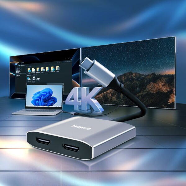 CABO CONVERSOR COMTAC USB-C X 2-HDMI 4K - ALUMINIUM - Imagem 2