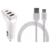 CARREGADOR VEICULAR TURBO IOS, 2 USB, 1 USB-C
