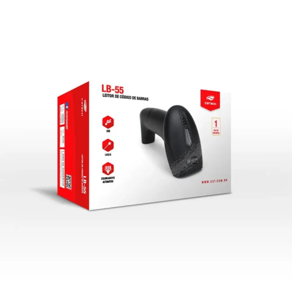 LEITOR CODIGO BARRAS C3TECH LB-60BK USB - Imagem 3