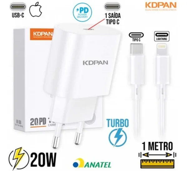 CARREGADOR CELULAR IOS LIGHTNING KN-108A-01 - Imagem 1