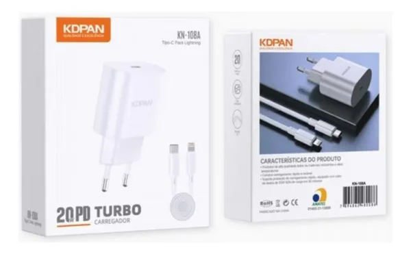 CARREGADOR CELULAR IOS LIGHTNING KN-108A-01 - Imagem 2