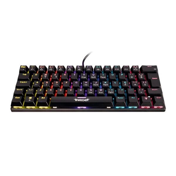TECLADO MECANICO TGT SHERMAN V3 C1, Rainbow, ABNT2, Switch Vermelho, Preto, TGT-SHRC-RD01 - Imagem 1